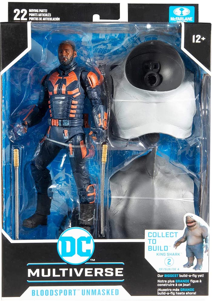 DC Multiverse Suicide Squad 7 Inch Action Figure BAF King Shark Exclusive - Unmasked Bloodsport Gold Label