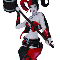 DC Super Villains 6 Inch Bust Figure - Harley Quinn 2nd Edition Bust (Red / Black)