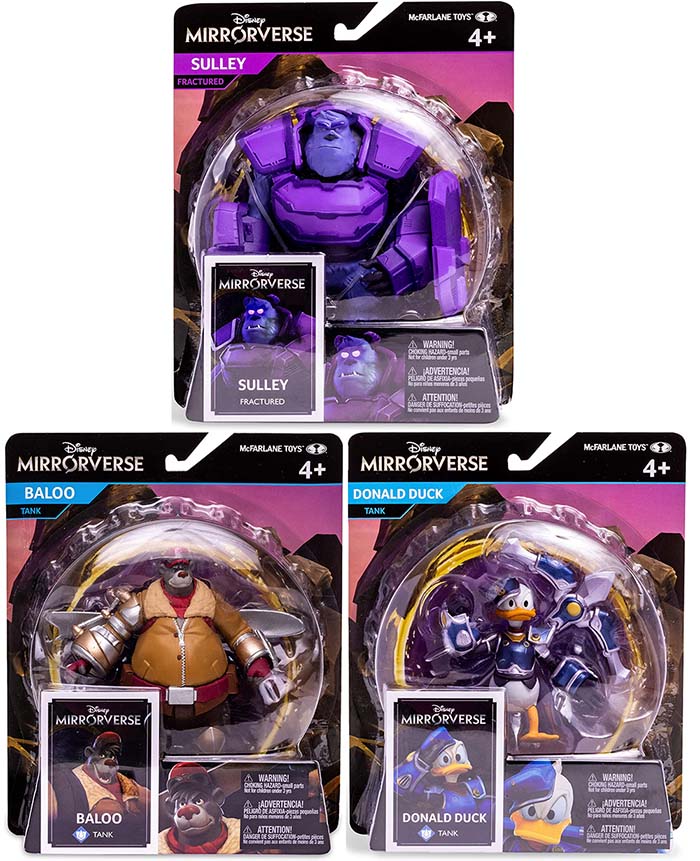 Disney Mirrorverse 5 Inch Action Figure Basic Wave 2 - Set of 3 (Baloo - Donald - Sulley)