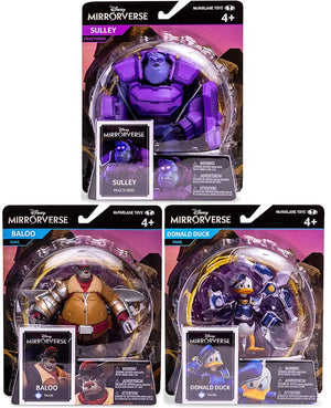 Disney Mirrorverse 5 Inch Action Figure Basic Wave 2 - Set of 3 (Baloo - Donald - Sulley)