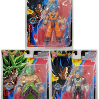 Dragonball Super 5 Inch Action Figure Basic Series - Set of 3 (SS Blue Goku - SS Blue Vegeta - SS Broly)