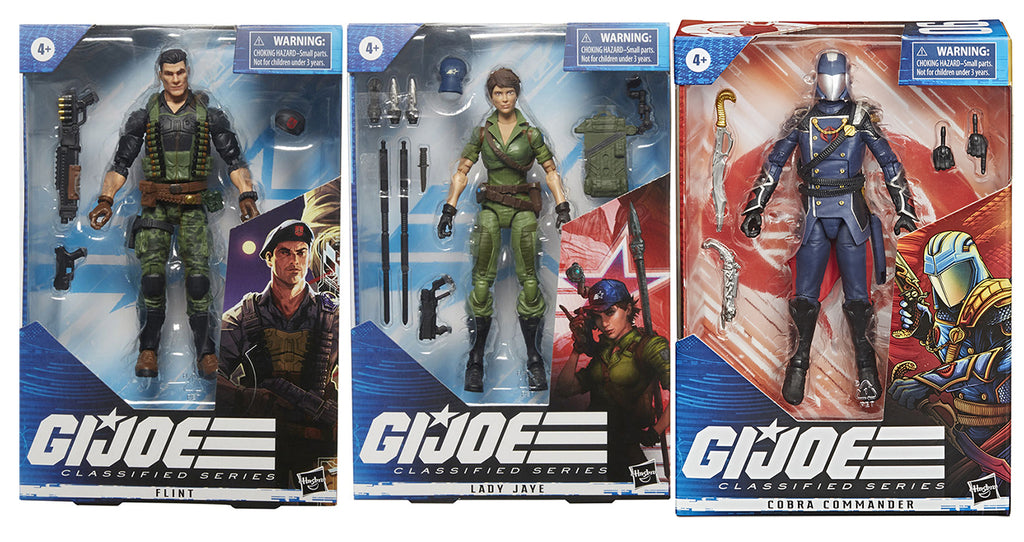 G.I. Joe 6 Inch Action Figure Classified Series 4 - Set of 3 (Lady Jaye - Flint - Cobra Commander)