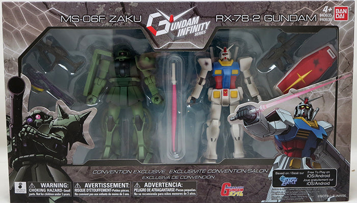Gundam Universe 4 Inch Action Figure Infinity Exclusive - MS-06F Zaku & RX-78-2 Gundam