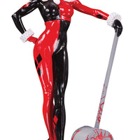Harley Quinn Red White And Black 7 Inch Statue Figure - Harley Quinn by Adam Hughes