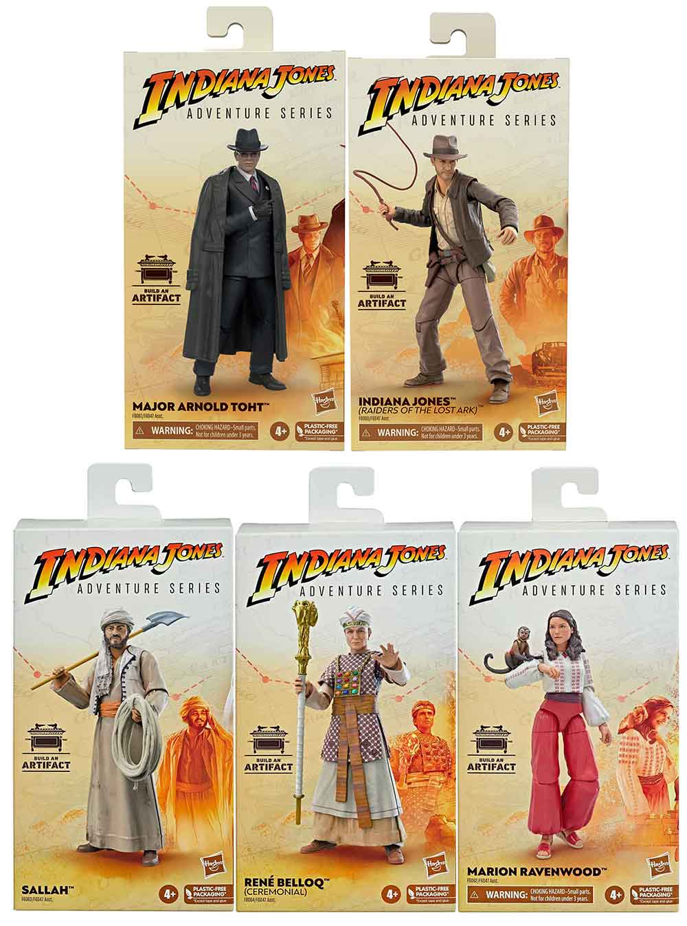 Indiana Jones 6 Inch Action Figure Wave 1 - Set of 5 (Jones - Toht - Marion - Sallah - Rene)