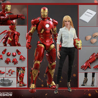 Iron Man 3 11 Inch Action Figure Movie Masterpiece 1/6 Scale Series - Pepper Potts and Iron Man Mark IX Hot Toys