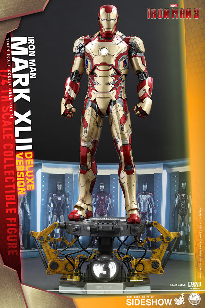 Iron Man 3 20 Inch Action Figure 1/4 Scale Series - Iron Man Mark XLII  Deluxe Version Reissue Hot Toys 908659