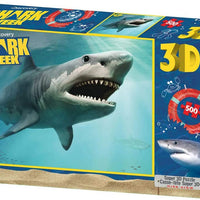 Jigsaw 3D Puzzle Discovery Shark Week 24 Inch by 18 Inch Puzzle 500 Piece - Open Jaws Shark