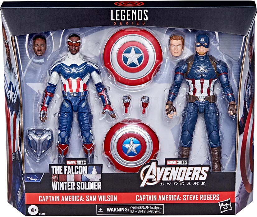 Marvel Legends 6 Inch Action Figure 2-Pack - Captain America Steve Rogers & Sam Wilson