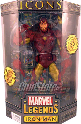 Marvel Legends Action Figures Icons Series 1: Gold Iron Man Variant 12-Inch (Sub-Standard Packaging)