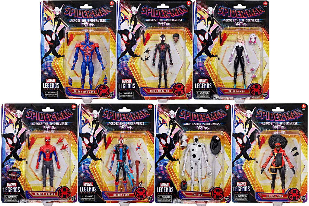 Marvel Legends Retro 6 Inch Action Figure Across The Spider-Verse Part One - Set of 7