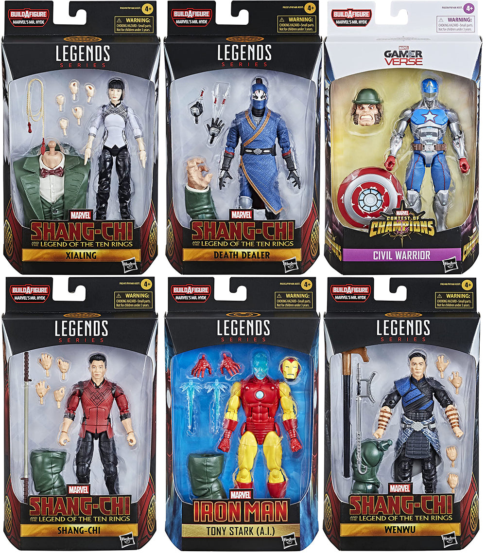 Shang-Chi Marvel Legends Wave 1 Set of 6 Figures (Marvel's Mr. Hyde BAF)