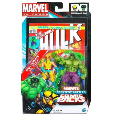 Marvel Universe Greatest Battles 3.75 Inch Action Figure Comic Packs 2-Pack - Wolverine vs Hulk