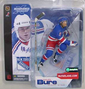 McFarlane NHL Action Figures Series 3: Pavel Bure Blue Jersey Variant (Sun damaged Yellow tint on clamshell)