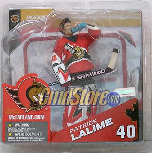 McFarlane NHL Action Figures Series 8: Patrick Lalime Red Jersey Variant (Sun damaged Yellow tint on clamshell)