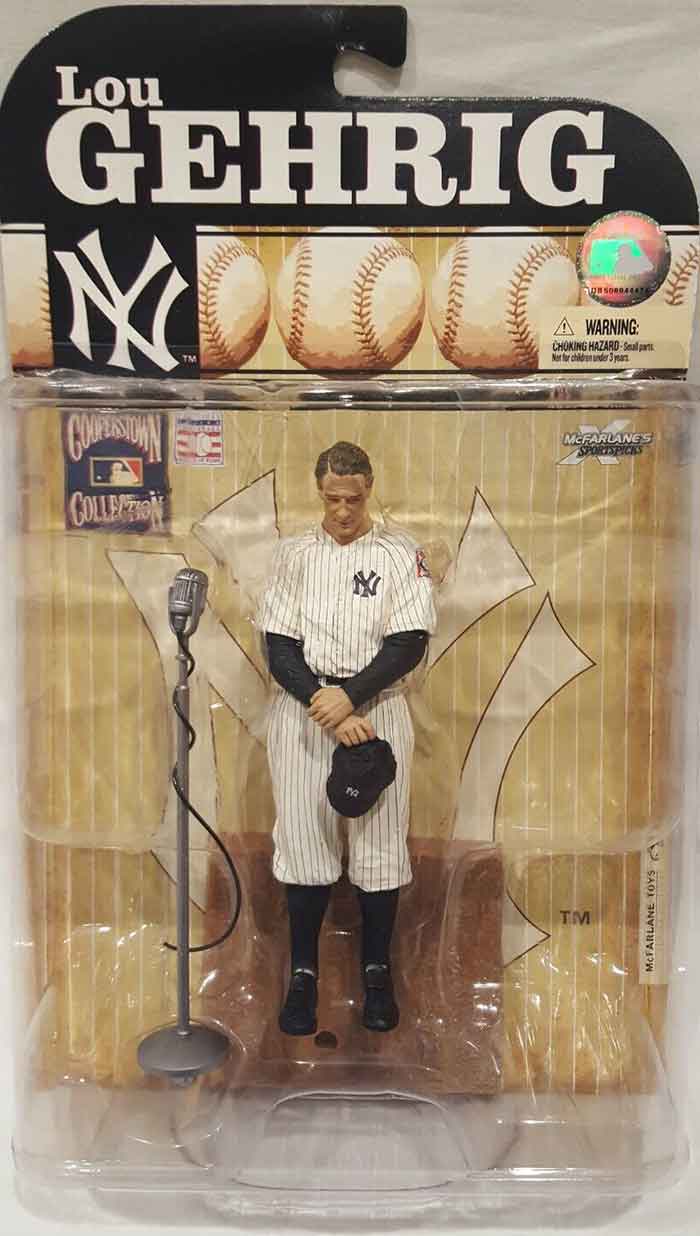 MLB Baseball 6 Inch Static Figure Cooperstown Series 6 - Lou Gehrig White Jersey
