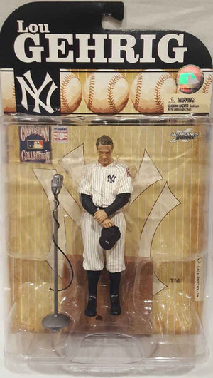 MLB Baseball 6 Inch Static Figure Cooperstown Series 6 - Lou Gehrig White Jersey