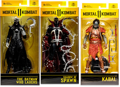 Mortal Kombat 7 Inch Action Figure Wave 10 - Set of 3 (Kabal - Spawn - Batman Who Laughs)