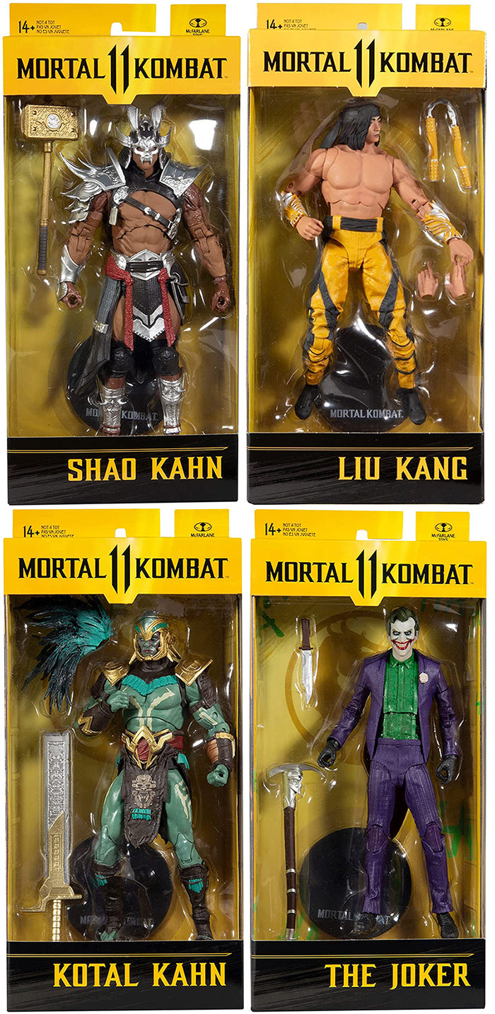 Mortal Kombat 7 Inch Action Figure Wave 7 - Set of 4 (Joker - Kahn - Liu - Shao)