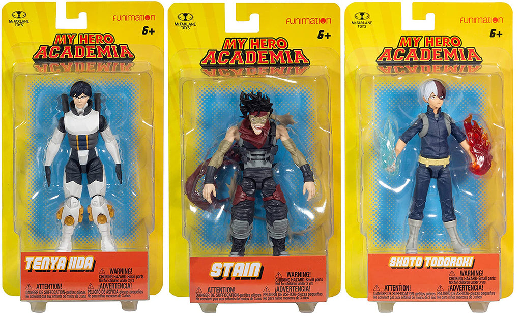 My Hero Academia 5 Inch Action Figure Basic Wave 2 - Set of 3 (Shoto - Stain - Tenya)