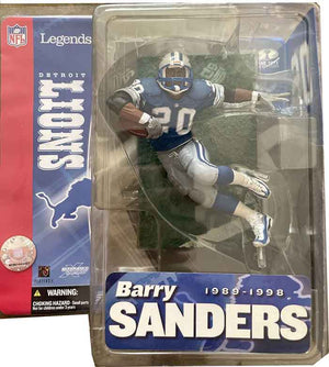 NFL Football Lions 6 Inch Static Figure Sportspicks Legends - Barry Sanders Blue Jersey