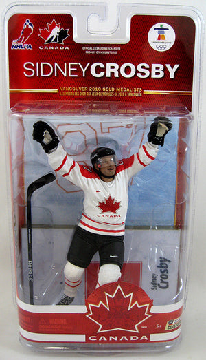 NHL Hockey 6 Inch Action Figure Team Cananda - Sidney Crosby Team Canada White Jersey All-Star Level signed Base #86