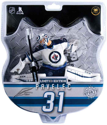 NHL Hockey Jets 6 Inch Static Figure Deluxe PVC - Ondrej Pavelec White Jersey