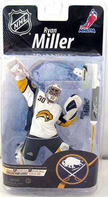 NHL Hockey 6 Inch Action Figure Series 26 - Ryan Miller White Jersey Gold Level Variant Limit to 500 Pieces
