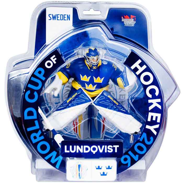 NHL Hockey Team Sweden 6 Inch Static Figure Deluxe PVC - Henrik Lundvist Blue Jersey
