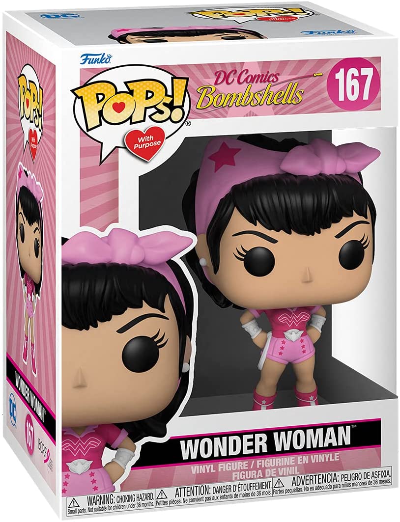 Pop DC Heroes Bombshells 3.75 Inch Action Figure Breast Cancer Awareness - Wonder Woman #167