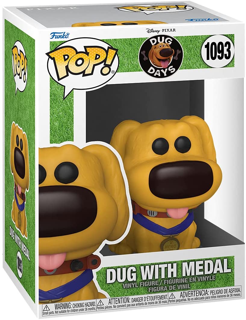 Pop Disney Dug Days Up 3.75 Inch Action Figure - Dug with Medal #1093