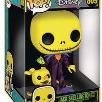 Pop Disney Nightmare Before Xmas 10 Inch Action Figure Jumbo - Blacklight Jack Skellington with Zero #809