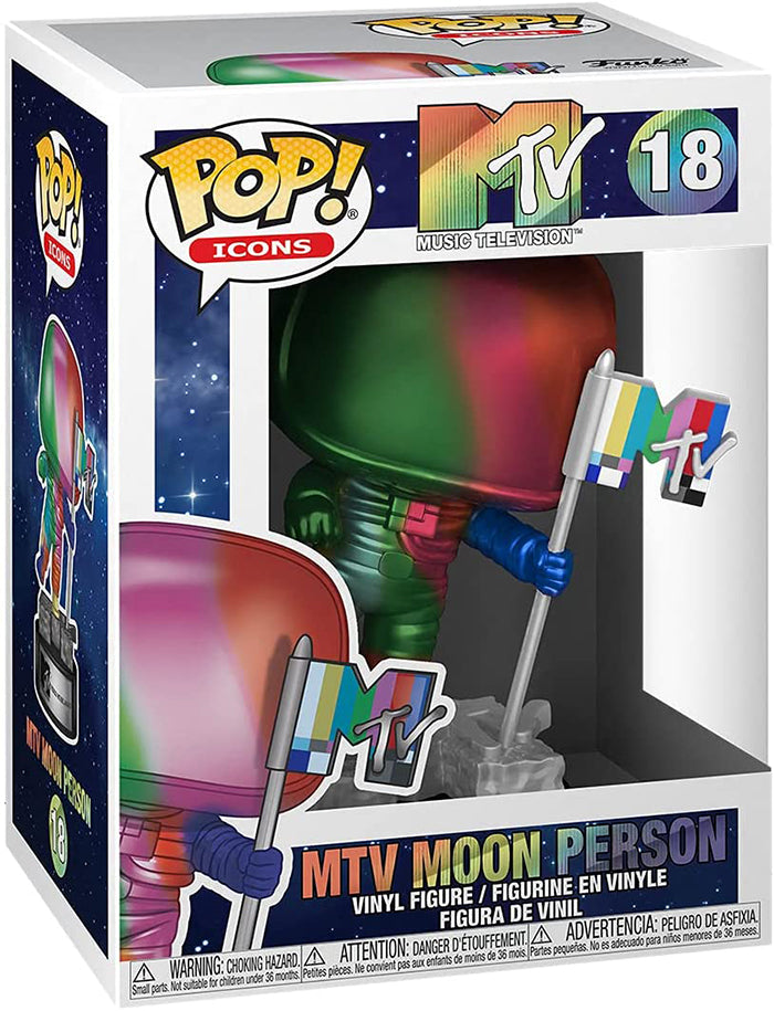Pop Icons MTV 3.75 Inch Action Figure - MTV Moon Person Rainbow #18