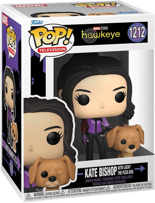 Pop Marvel Hawkeye 3.75 Inch Action Figure - Kate Bishop with Lucky The Pizza Dog #1212