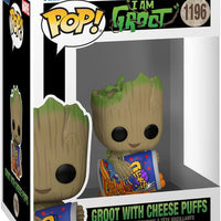 Pop Marvel I Am Groot 3.75 Inch Action Figure - Groot with Cheese Puffs #1196