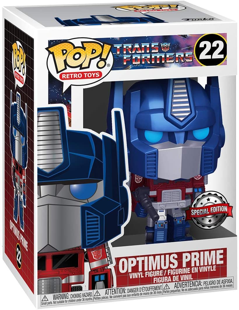 Pop Retro Toys Transformers 3.75 Inch Action Figure - Optimus Prime Metallic #22