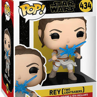 Pop Star Wars 3.75 Inch Action Figure - Rey Two Lightsabers #434