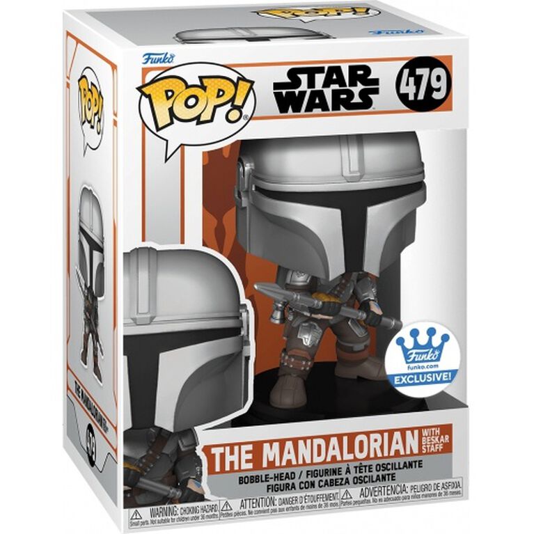 Pop Star Wars The Mandalorian 3.75 Inch Action Figure Exclusive - The Mandalorian with Beskar Staff #479