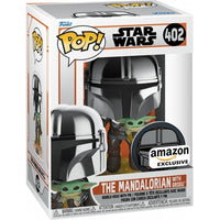 Pop Star Wars The Mandalorian 3.75 Inch Action Figure Exclusive - The Mandalorian with Grogu #402