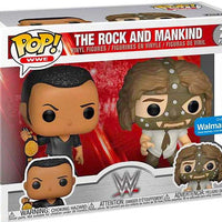 Pop WWE 3.75 Inch Action Figure 2-Pack Exclusive - The Rock and Mankind