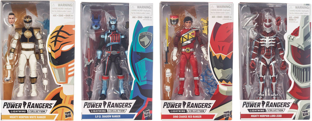 Power Rangers Lightning Collection 6 Inch Action Figure Series 1 - Set of 4 (White - Lord Zedd - Shadow - Dino Red)