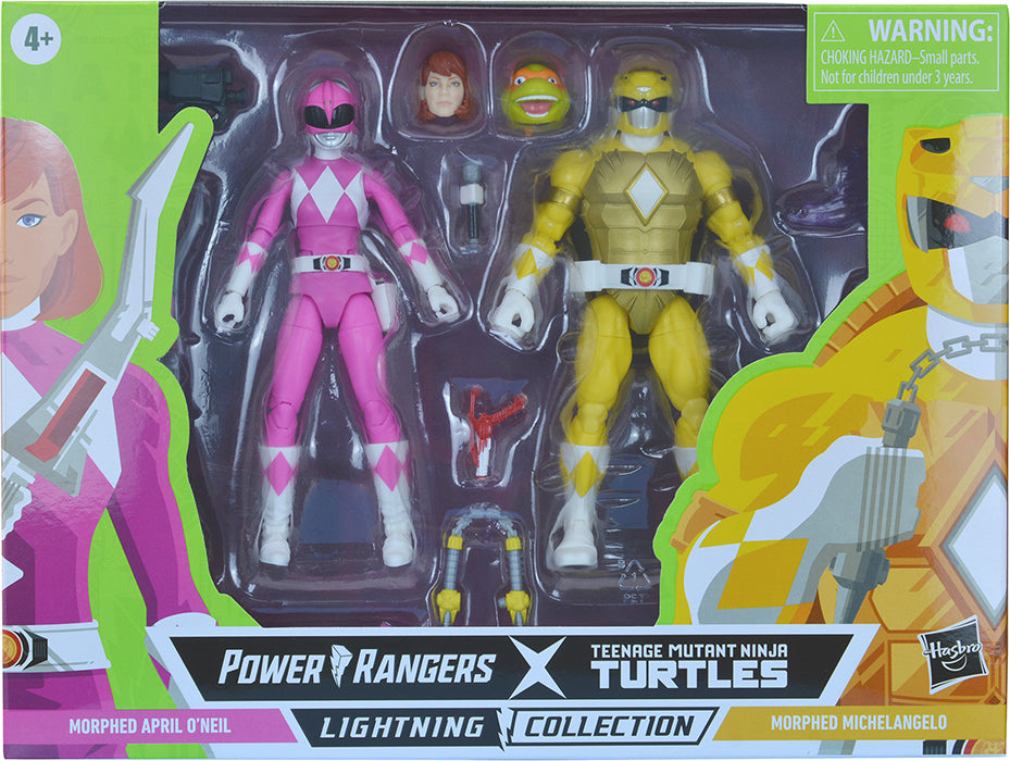 Power Rangers Teenage Mutant Ninja Turtles 6" Figure Lightning Collection 2-Pack - Morphed Michelangelo & April O’Neil