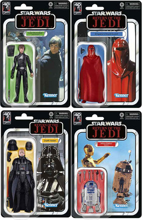Star Wars 40th Anniversary 6 Inch Action Figure (2023 Wave 3) - Set of 4 (R2D2 - Luke - Vader - Royal Guard)
