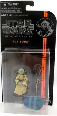 Star Wars 3.75 Inch Action Figure Black Series 4 - Yoda (Jedi Training on Dagobah) #22 (Clamshell Taped Back On Card)