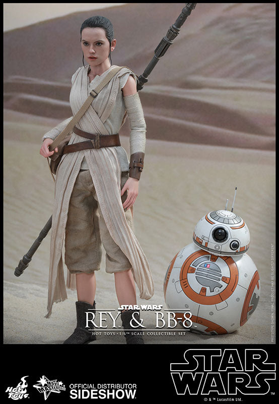 Star Wars Collectible 11 Inch Action Figure Movie Masterpiece Series - Rey and BB-8 Set Hot Toys 902612
