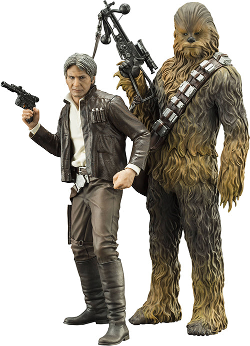 Star Wars The Force Awakens 7 Inch Statue Figure ArtFX+ - Han Solo & Chewbacca