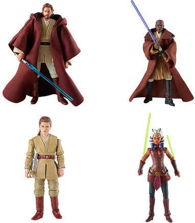 Star Wars The Vintage Collection 3.75 Inch Action Figure Wave 15 - Set of 4 (Kenobi - Anakin - Ahsoka - Windu)