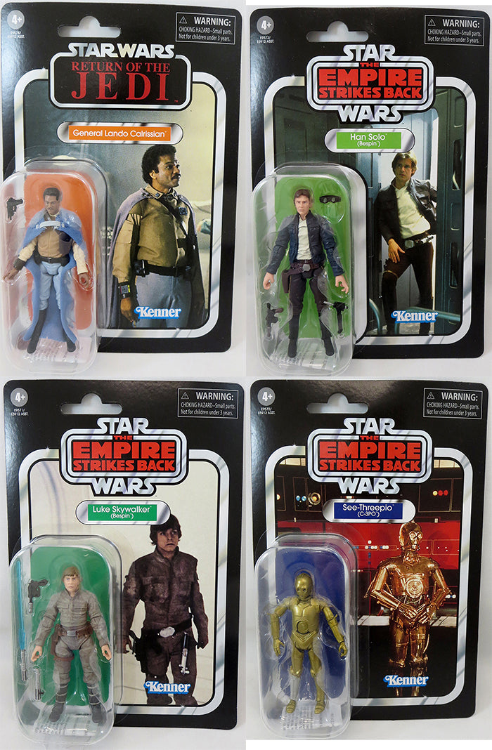 Star Wars The Vintage Collection 3.75 Inch Action Figure (2020 Wave 4) - Set of (Luke 04 - C3PO 06 - Solo 50 - Lando 47)