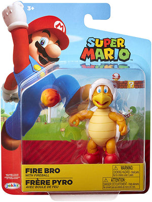 Super Mario 4 Inch Action Figure World Of Nintendo Wave 14 - Fire Bro with Fireball