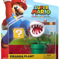 Super Mario 4 Inch Action Figure World Of Nintendo Wave 14 - Piranha Plant With Question Block